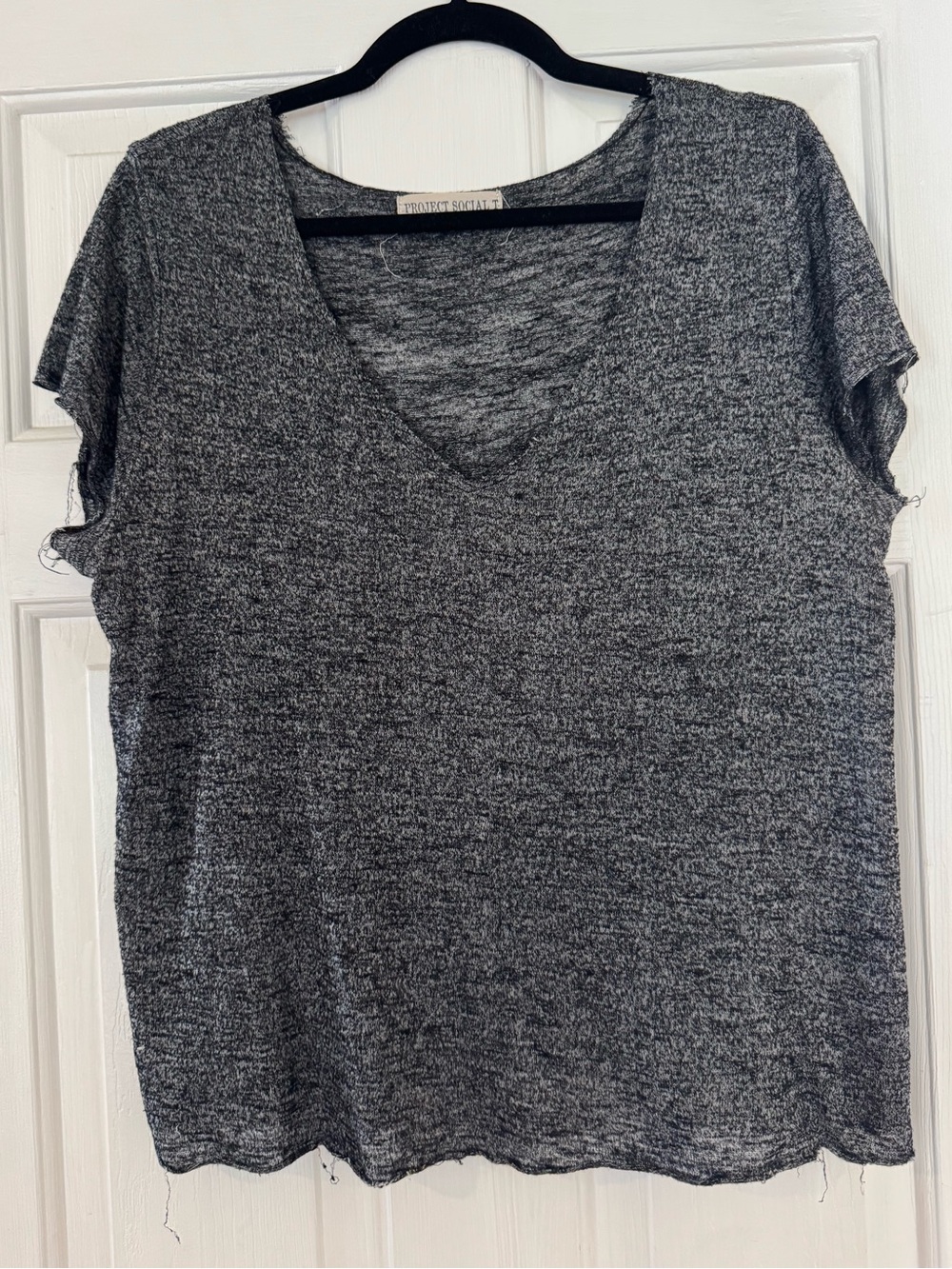 Project Social T Charcoal Gray V-Neck Short Sleeve Tee